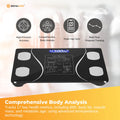 Premium Bluetooth Smart Body Fat Scale with App & USB Charging - Black