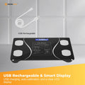 Premium Bluetooth Smart Body Fat Scale with App & USB Charging - Black