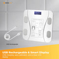 Premium Bluetooth Smart Body Fat Scale with App & USB Charging - White