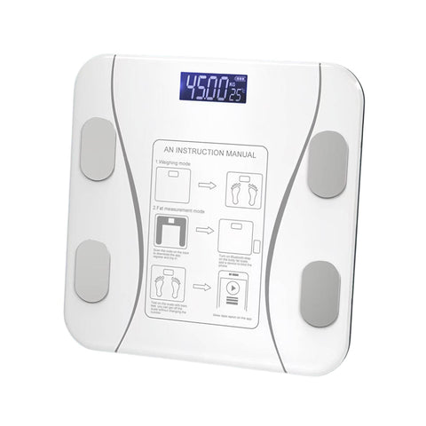 Premium Bluetooth Smart Body Fat Scale with App & USB Charging - White