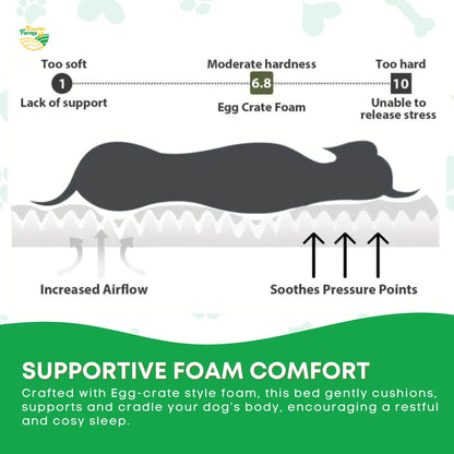 Orthopaedic Dog Bed XL Grey - Memory Foam, Waterproof, Removable Cover, 95 x 70 cm