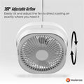 3-Speed USB 20cm Desktop Fan – Quiet Portable Lightweight Rechargeable Cooler - SuperSaverAU - view 5