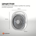 3-Speed USB 20cm Desktop Fan – Quiet Portable Lightweight Rechargeable Cooler - SuperSaverAU - view 6