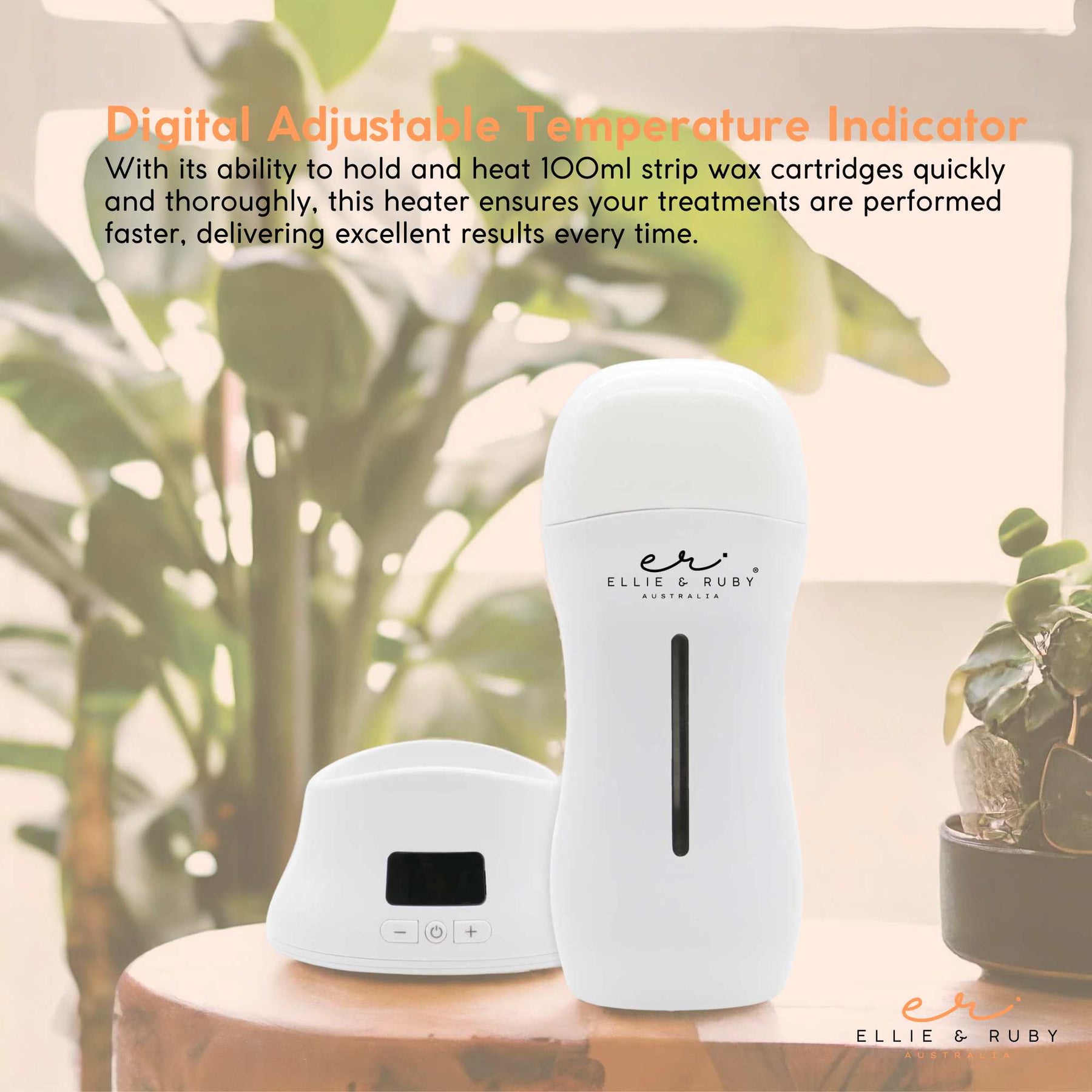 Ellie & Ruby Digital Wax Warmer 100ml with Aloe Vera Cartridge AU Plug