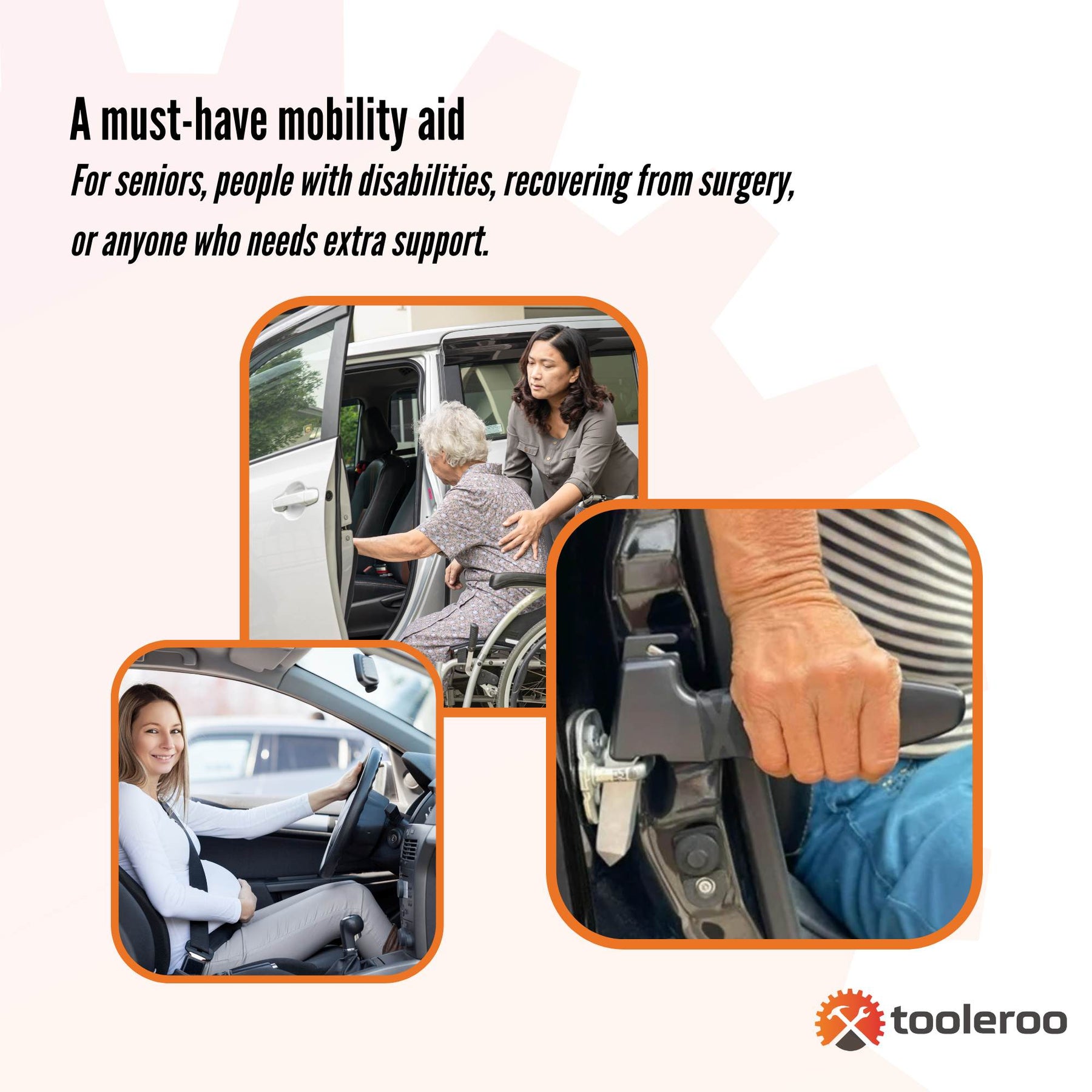Tooleroo Car Cane Handle 3-in-1 Handy Grip - Lightweight, Non-Slip, Universal Fit - SuperSaverAU - view 2