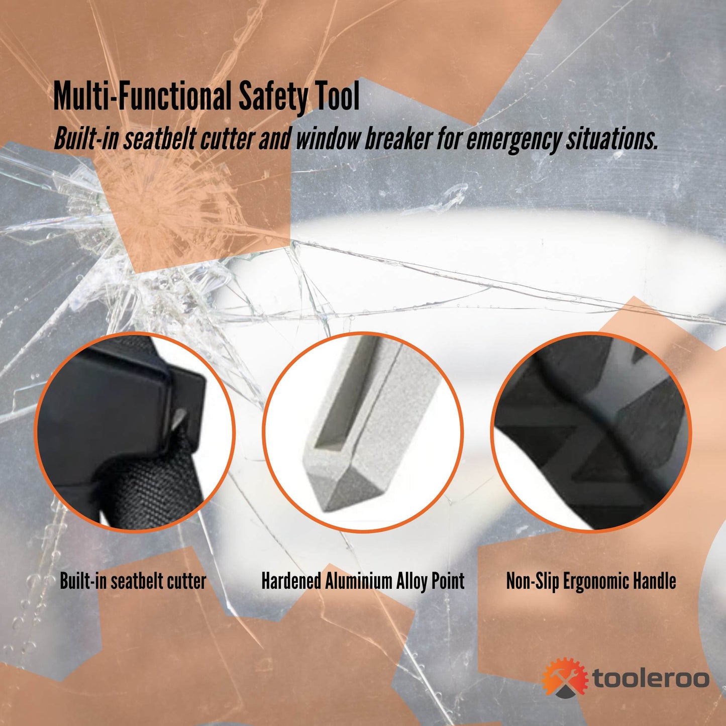 Tooleroo Car Cane Handle 3-in-1 Handy Grip - Lightweight, Non-Slip, Universal Fit