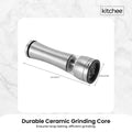 Kitchee Stainless Steel Salt & Pepper Grinder with Adjustable Coarseness - 75ml