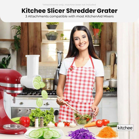 Kitchee Slicer Shredder Grater 3 Attachments - Compatible with KitchenAid Mixer - SuperSaverAU - view 2