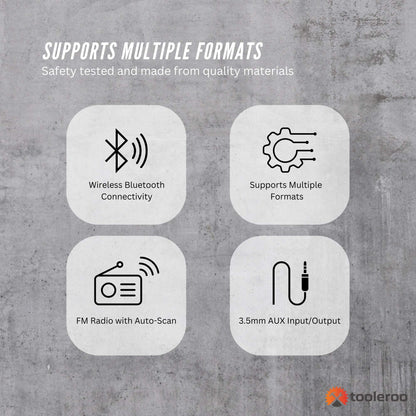 Tooleroo USB Rechargeable Desktop CD Player Speaker – Bluetooth Portable White