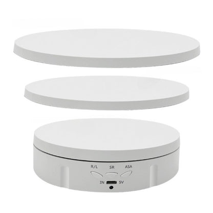 Tooleroo Electric 360 Rotating Product Display Stand White for Merchandise Video