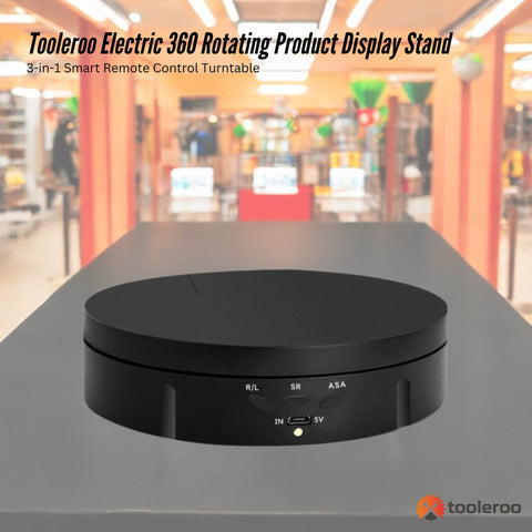 Tooleroo Electric 360 Rotating Product Display Stand Black for Merchandise Video - SuperSaverAU - view 2