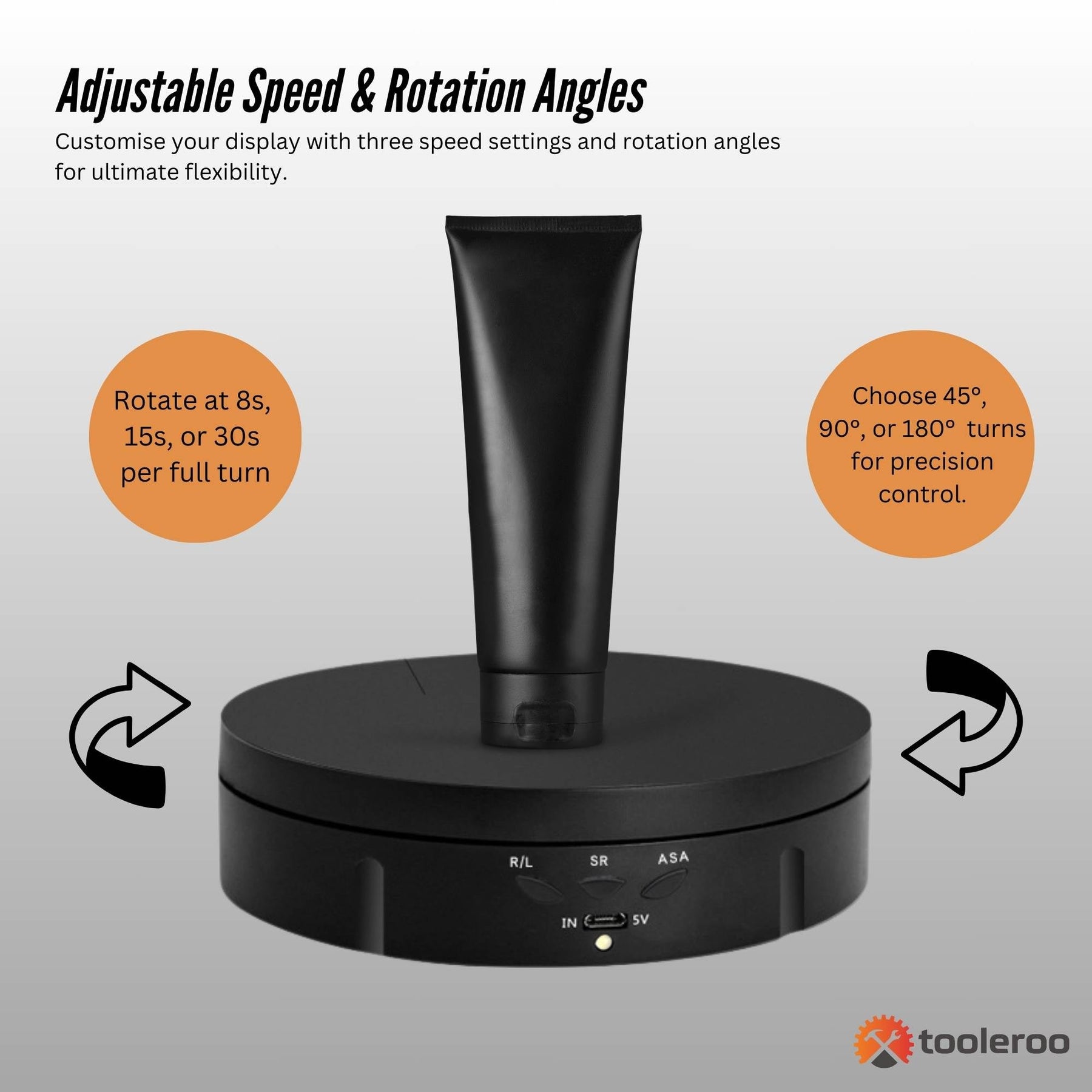 Tooleroo Electric 360 Rotating Product Display Stand Black for Merchandise Video - SuperSaverAU - view 5
