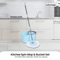 Kitchee Spin Mop & Bucket Set with Microfibre Pad - 10L