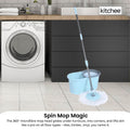Kitchee Spin Mop & Bucket Set with Microfibre Pad - 10L