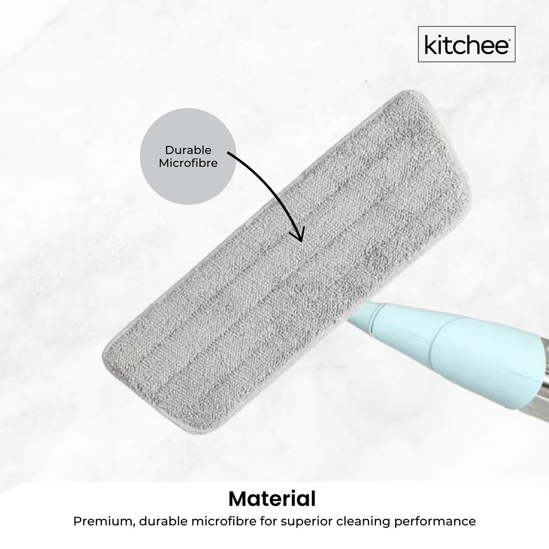 Kitchee Replacement Microfibre Mop Pad for Spray Floor Mop - 39 x 13cm