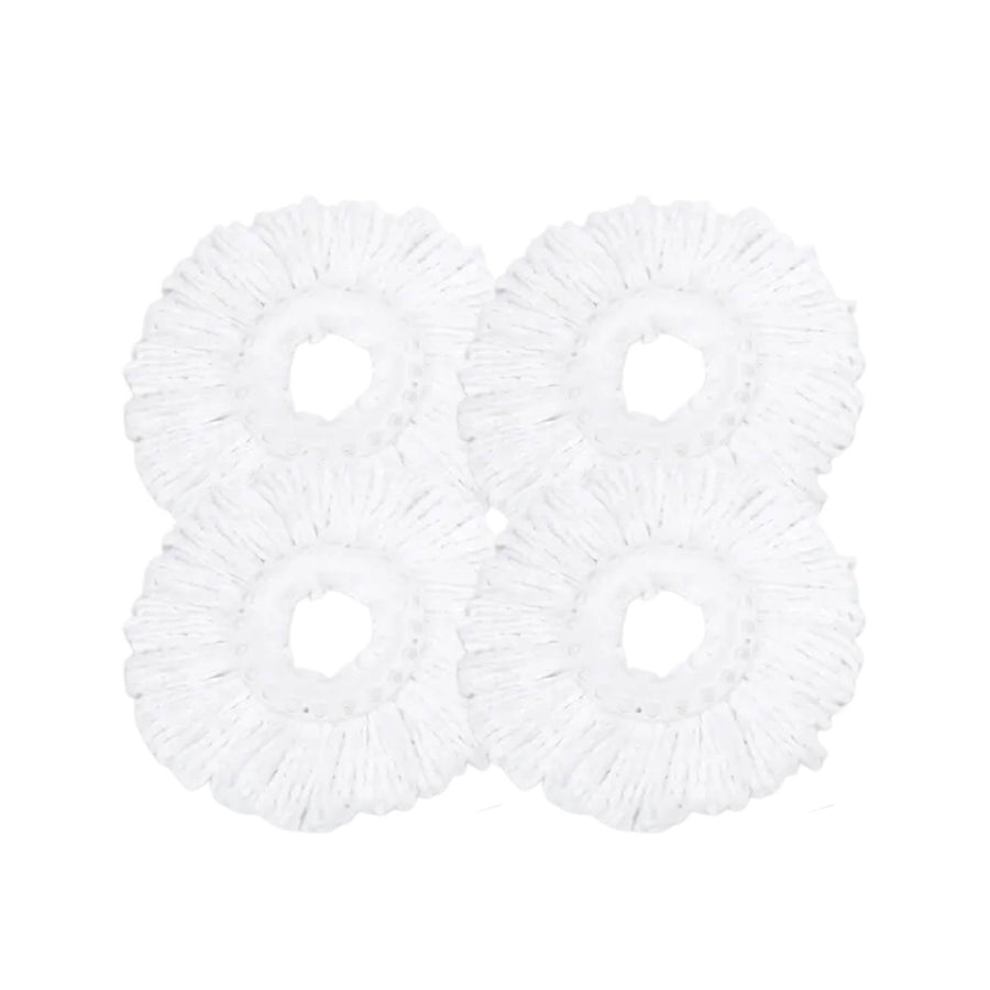 Kitchee Spin Mop Replacement Mop Head 4 Pack, 33x33 cm, Machine Washable - SuperSaverAU - view 1