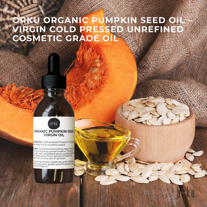 Orku Organic Pumpkin Seed Oil 25ml - Virgin Cold Pressed, 100% Pure, Cosmetic Gr.