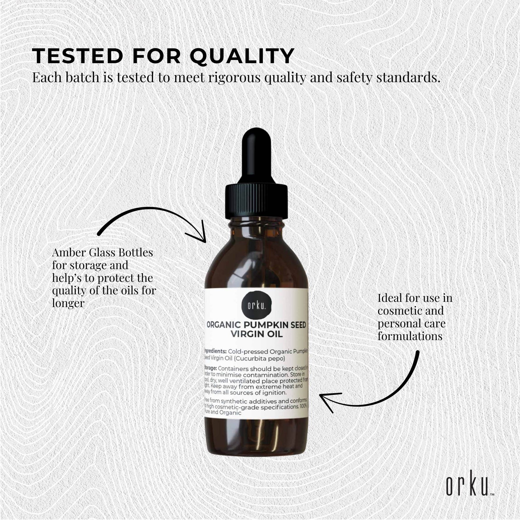 Orku Organic Pumpkin Seed Oil 25ml - Virgin Cold Pressed, 100% Pure, Cosmetic Gr. - SuperSaverAU - view 6