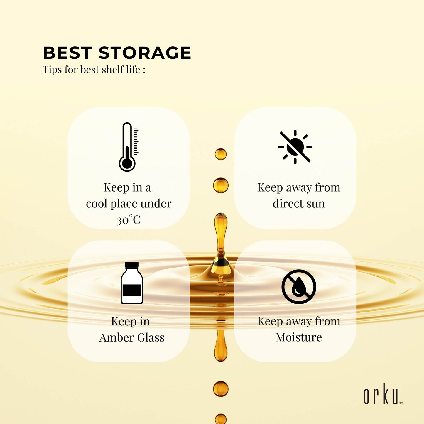 Orku Organic Pumpkin Seed Oil 100ml - Virgin Cold Pressed, Cosmetic Grade