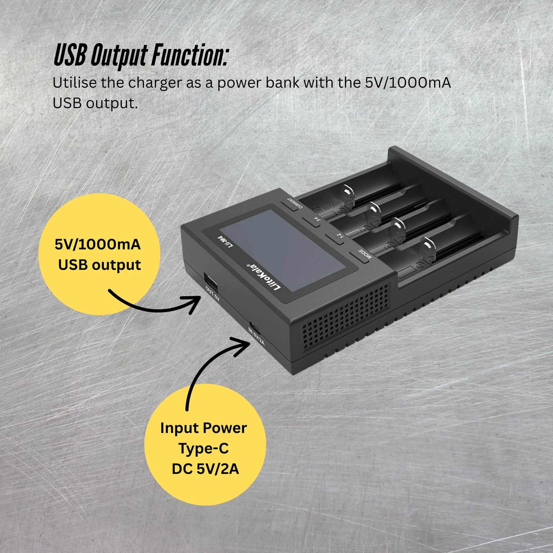LiitoKala Lii-M4 Smart Battery Charger LCD - 4-Slot USB for 18650 AA AAA Li-ion - SuperSaverAU - view 6