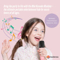 Mini Karaoke Machine and 2x Wireless Microphones Portable Bluetooth Speaker Pink - SuperSaverAU - view 3