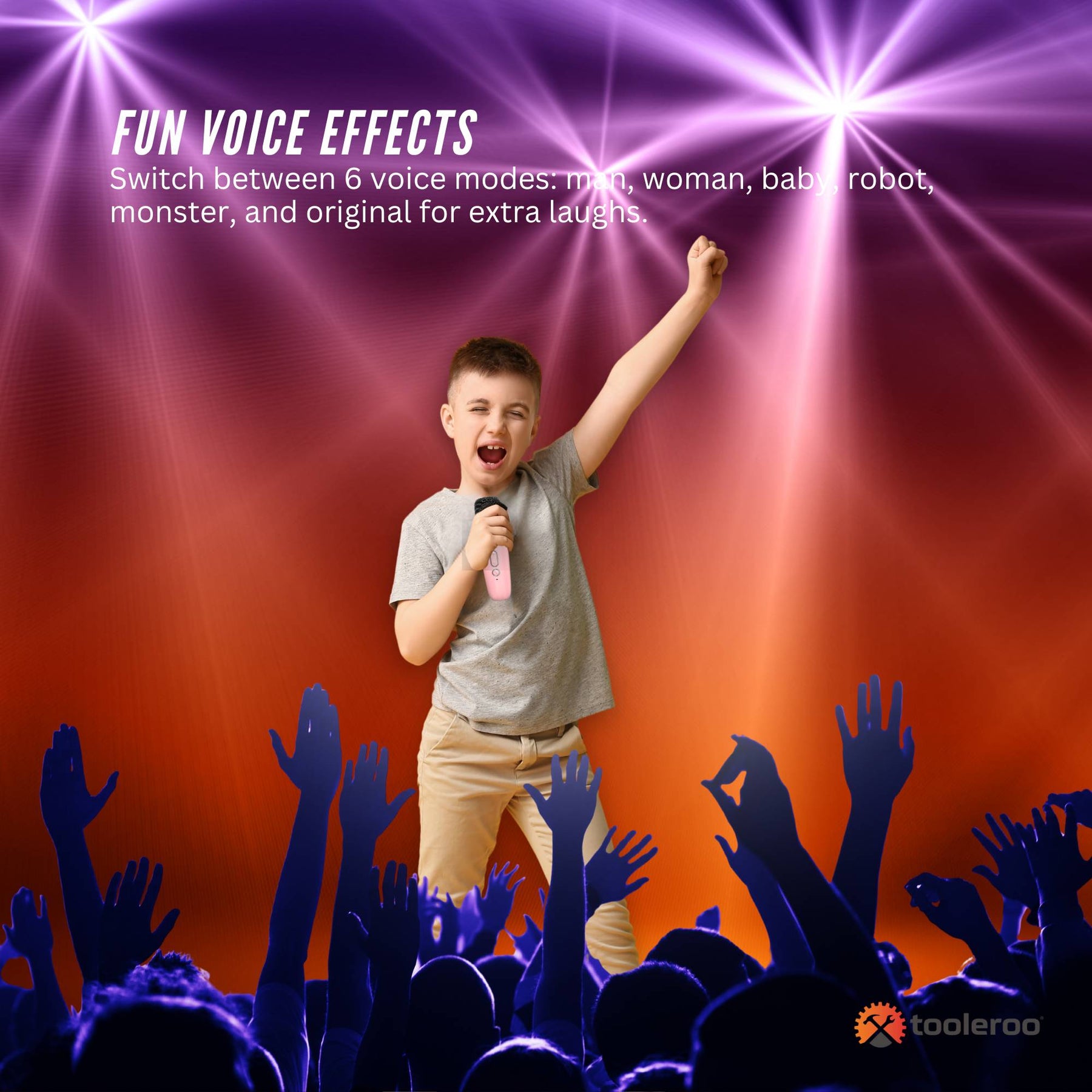 Mini Karaoke Machine and 2x Wireless Microphones Portable Bluetooth Speaker Pink - SuperSaverAU - view 6
