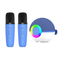 Mini Karaoke Machine and 2x Wireless Microphones Portable Bluetooth Speaker Blue - SuperSaverAU - view 1