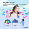 Mini Karaoke Machine and 2x Wireless Microphones Portable Bluetooth Speaker Blue - SuperSaverAU - view 4
