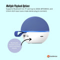 Mini Karaoke Machine and 2x Wireless Microphones Portable Bluetooth Speaker Blue - SuperSaverAU - view 5