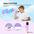 Mini Karaoke Machine - 2x Wireless Microphones Portable Bluetooth Speaker Purple - SuperSaverAU - view 4