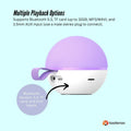 Mini Karaoke Machine - 2x Wireless Microphones Portable Bluetooth Speaker Purple - SuperSaverAU - view 5