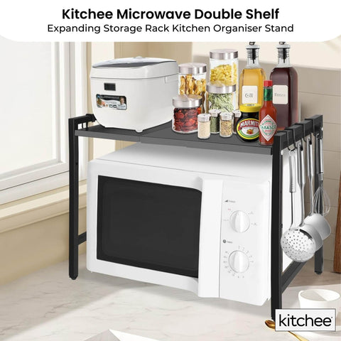 Kitchee Microwave Single Shelf - Expanding Storage Rack Kitchen Organiser Stand - SuperSaverAU - view 2