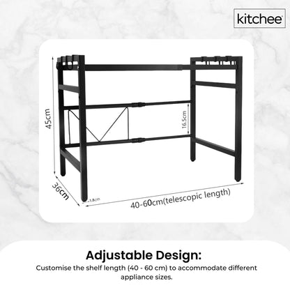 Kitchee Microwave Single Shelf - Expanding Storage Rack Kitchen Organiser Stand