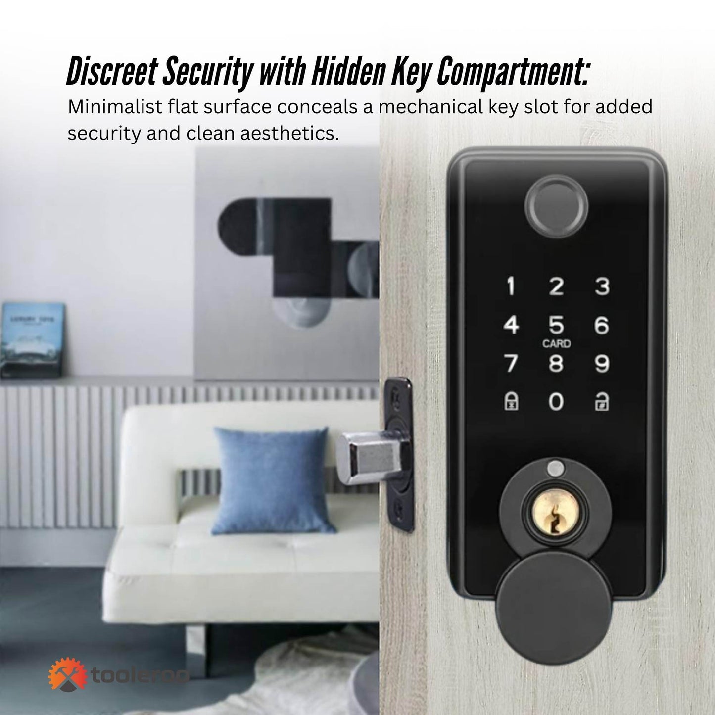 Tooleroo Digital Smart Door Lock Keypad - 5-in-1  Home Entry Security System