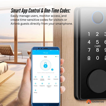 Tooleroo Digital Smart Door Lock Keypad - 5-in-1  Home Entry Security System