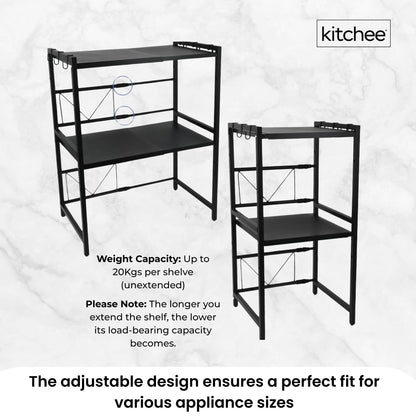 Kitchee Microwave Double Shelf - Expanding Storage Rack Kitchen Organiser Stand