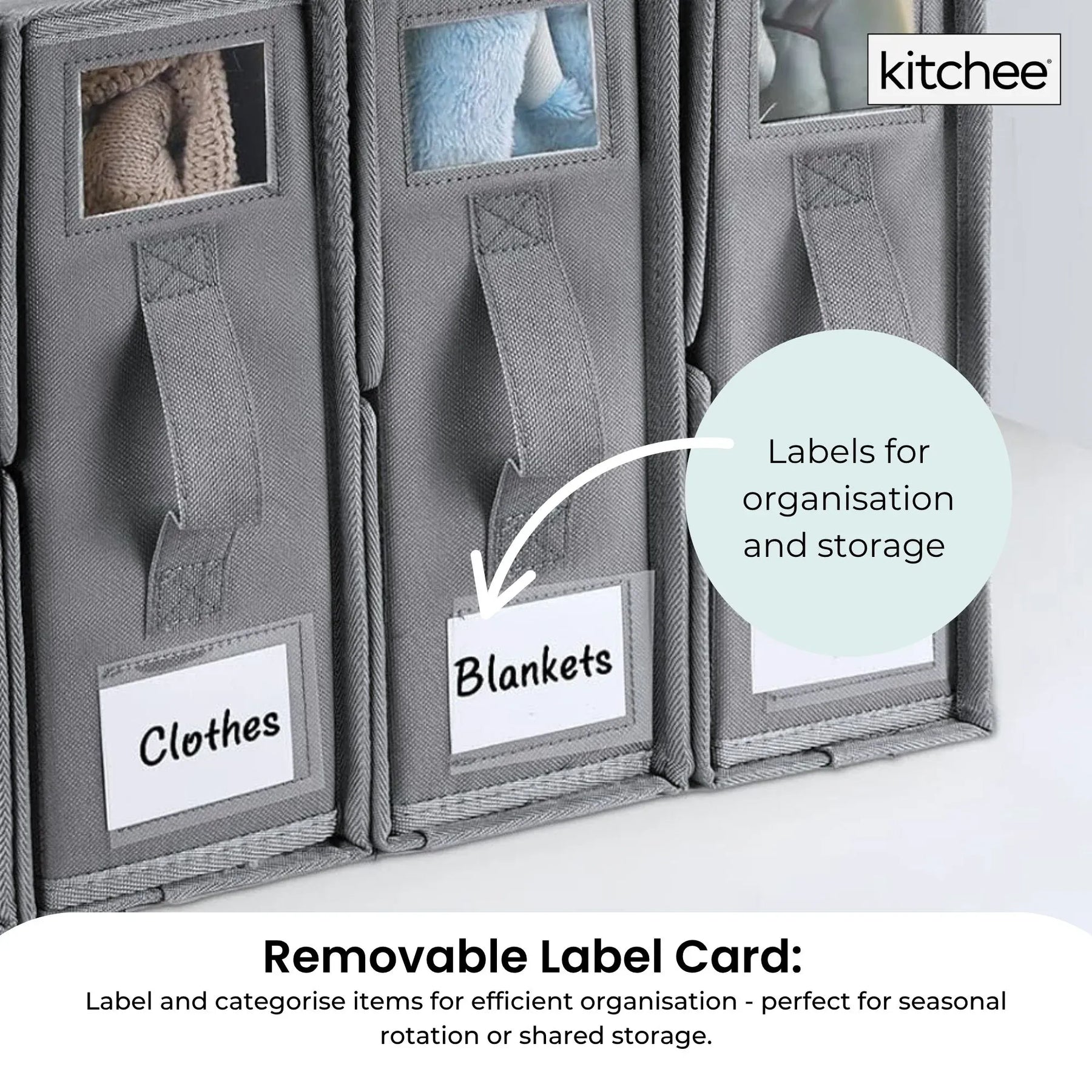 Kitchee Foldable Bed Sheet Storage Box – Grey 1 Pack