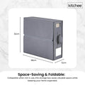 Kitchee 10x Foldable Bed Sheet Storage Box, Grey, Waterproof, Space-Saving, 38x32x12 cm - SuperSaverAU - view 6