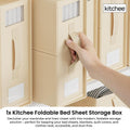 Kitchee Foldable Bed Sheet Storage Box – Beige 1 Pack