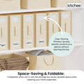 Kitchee Foldable Bed Sheet Storage Box 38x32x12cm Beige - Waterproof, Space-Saving, 4-Pack - SuperSaverAU - view 4