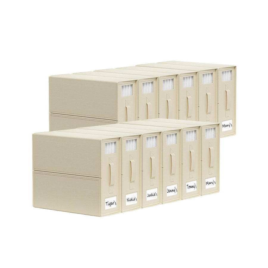 Kitchee Foldable Bed Sheet Storage Box 38x32x12cm Beige - Waterproof, Space-Saving, Zipper Closure, 10x Set - SuperSaverAU - view 1