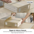 Kitchee Foldable Bed Sheet Storage Box 38x32x12cm Beige - Waterproof, Space-Saving, Zipper Closure, 10x Set - SuperSaverAU - view 3