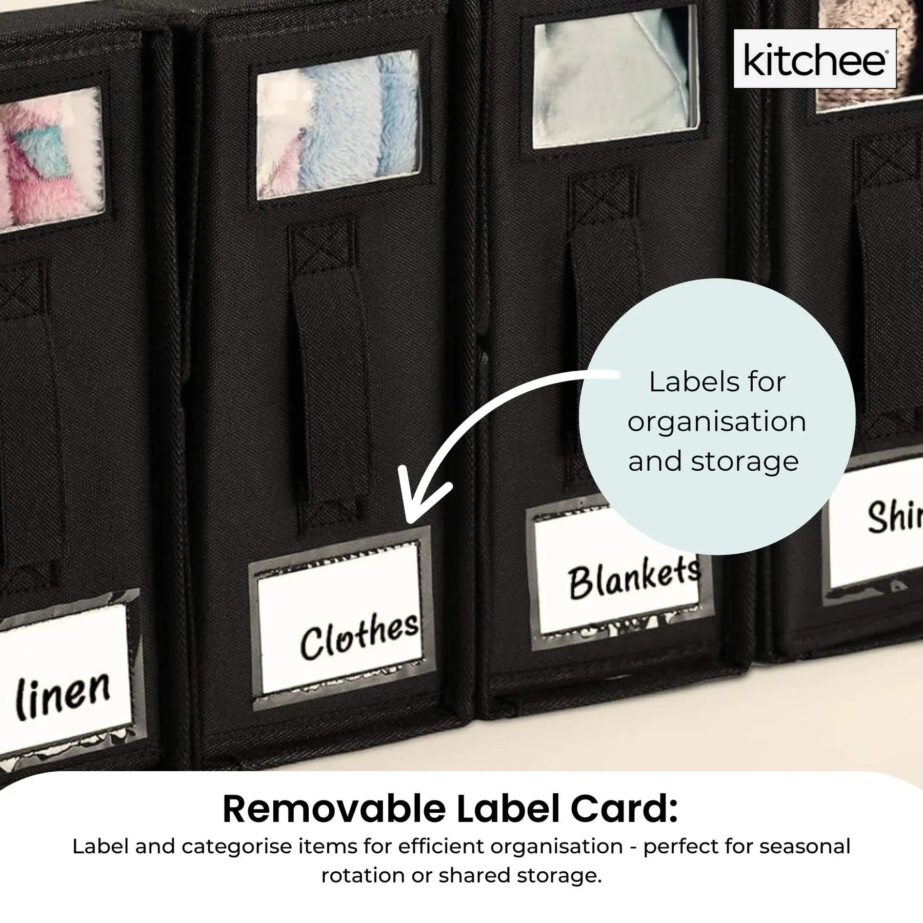 Kitchee Foldable Bed Sheet Storage Box – Black 1 Pack