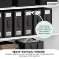 Kitchee 10x Foldable Bed Sheet Storage Box, Black, Waterproof, Space-Saving, 38x32x12 cm - SuperSaverAU - view 4