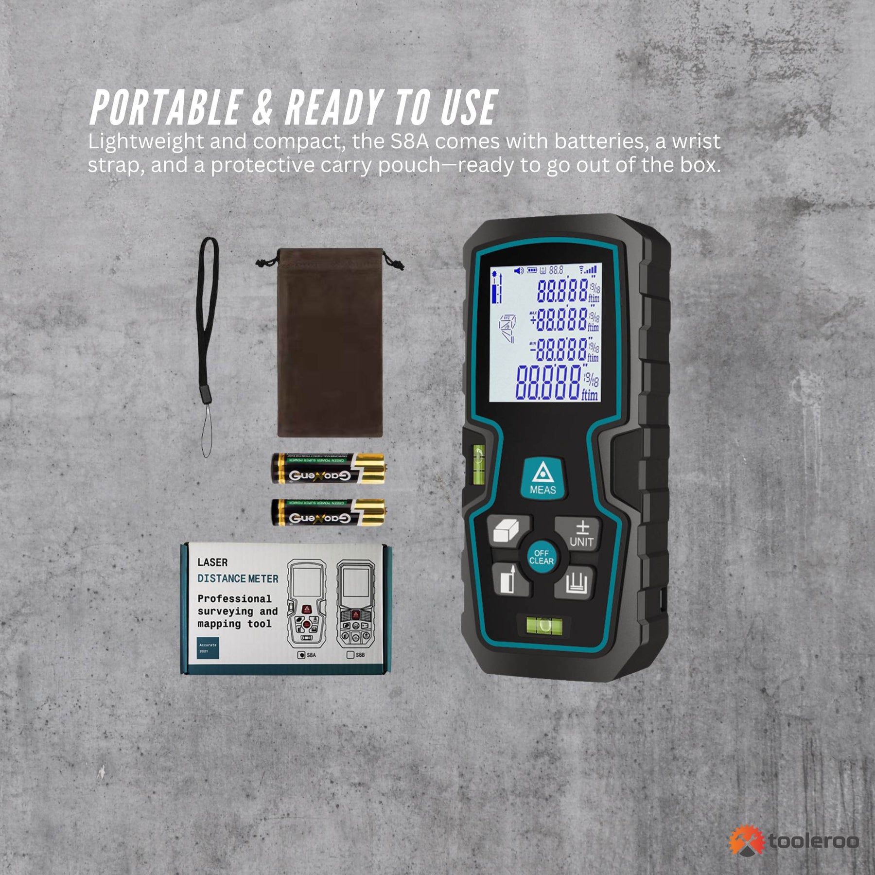 Tooleroo 70m Digital Laser Distance Measurer - LCD Area Volume Meter Tool - SuperSaverAU - view 9