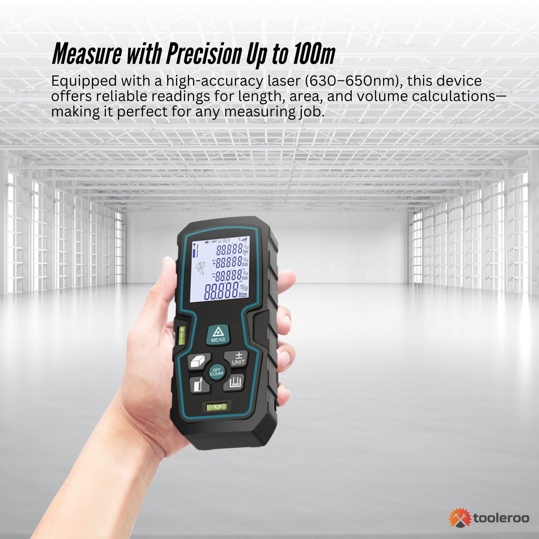 Tooleroo 100m Digital Laser Distance Measurer - LCD Area Volume Meter Tool - SuperSaverAU - view 3