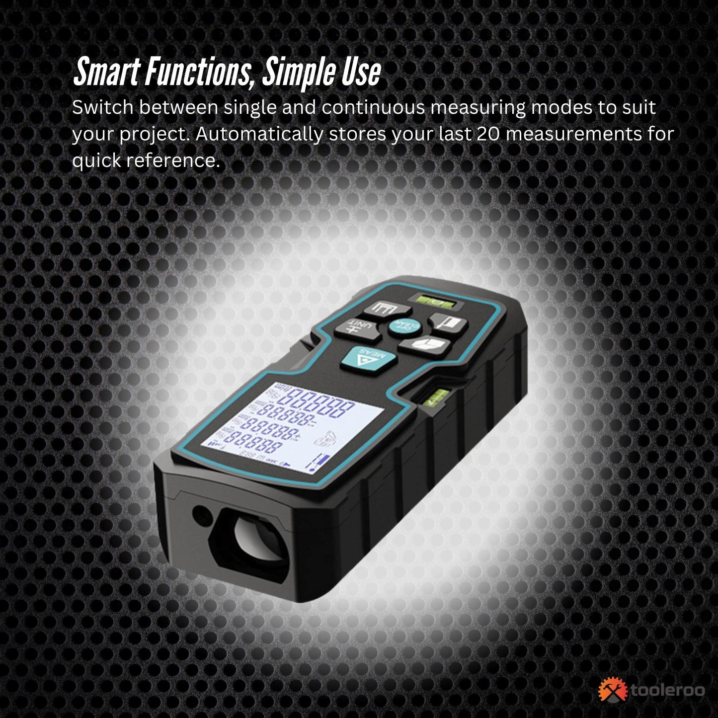 Tooleroo 100m Digital Laser Distance Measurer - LCD Area Volume Meter Tool