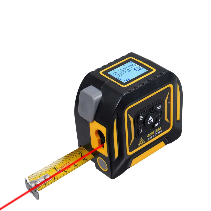 Tooleroo 3-in-1 Digital Laser Tape Measure - 40m Laser & 5m Tape