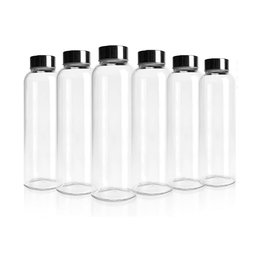 Kitchee Glass Water Bottles – 500ml Set of 6