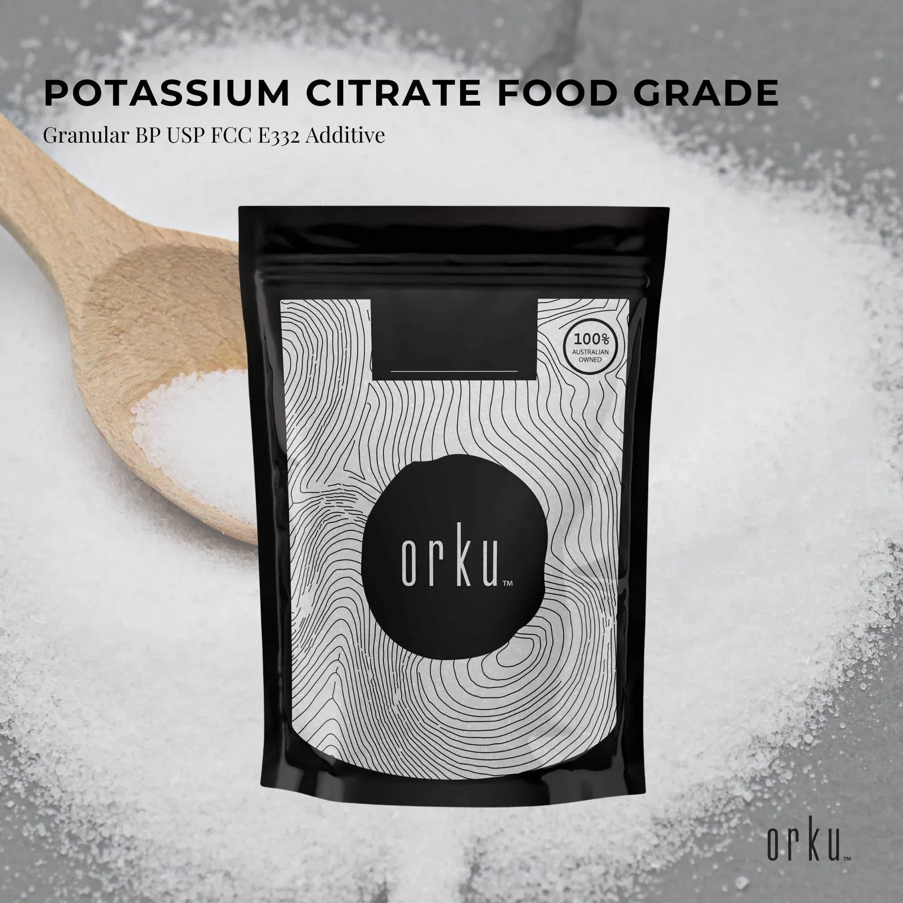 Orku Potassium Citrate 400g - Food Grade Buffering Agent E332